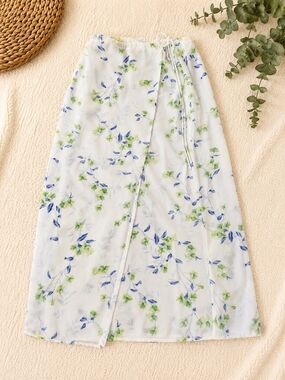 Emma James Floral Wrap Midi Skirt Size 12 Cottagecore